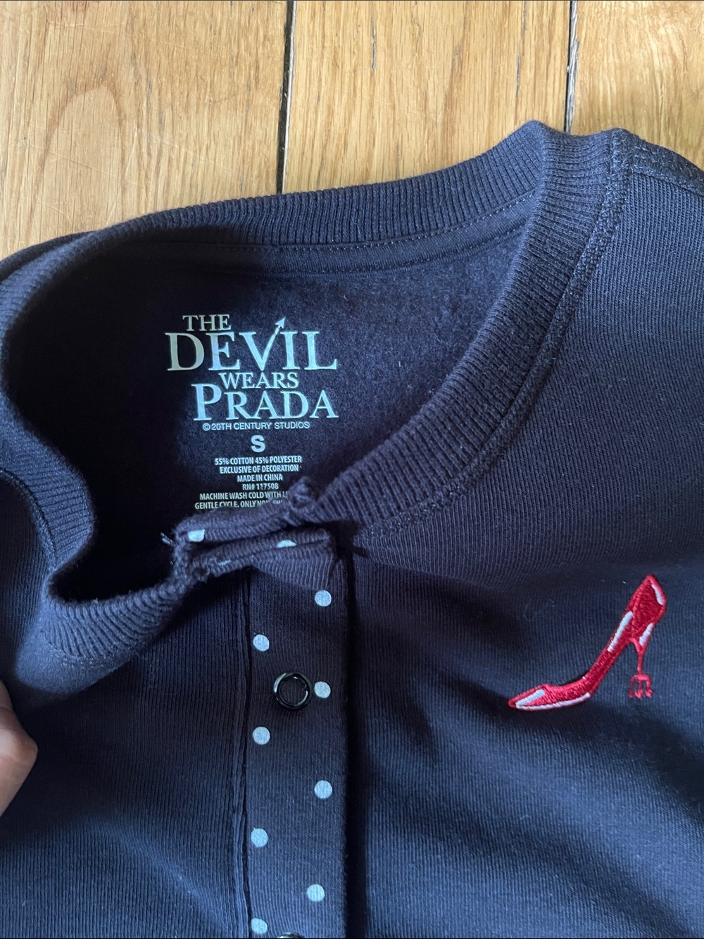 Navy Embellished Cardigan with Red Heel Logo - Picture 2 of 3